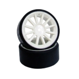 JOGO PNEU PARA DRIFT RODA STOCK BRANCA CUBO 12 mm UNIVERSAL LARGURA 25mm PARA ESCALA 1/10 DRIFT SINTEC S134